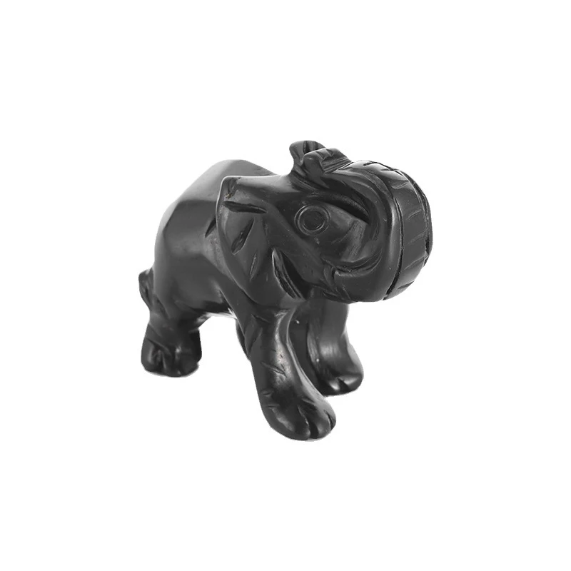 Wholesale Natural Shungite Stone Animal Sculpture Crystals Shungite Gemstone Elephant Carving