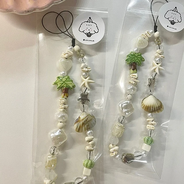 4 Charm Anti-Smarrimento Per Cellulari - Ciondoli Con Perle Di Conchiglia, Catene Colorate Per Telefono - Foto 11