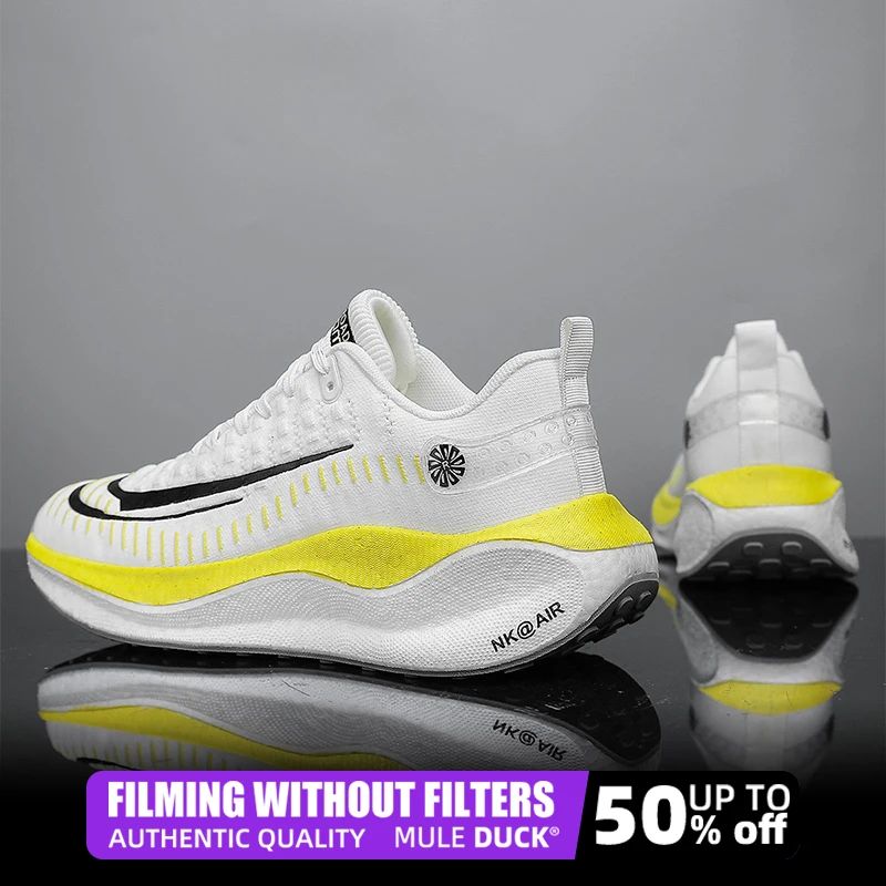 

Carbon Plate Marathon Air Cushion Men Sports Running Shoes Breathable Lightweight Women's Comfortable Athletic Nonskid Sneakers