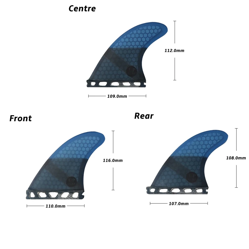 UK2.1 Quad FINS Surfboard Fins UPSURF FUTURE Side Fin Carbon Honeycomb Design Single Tabs Base Surf Fins 4 Pcs Quilhas 6