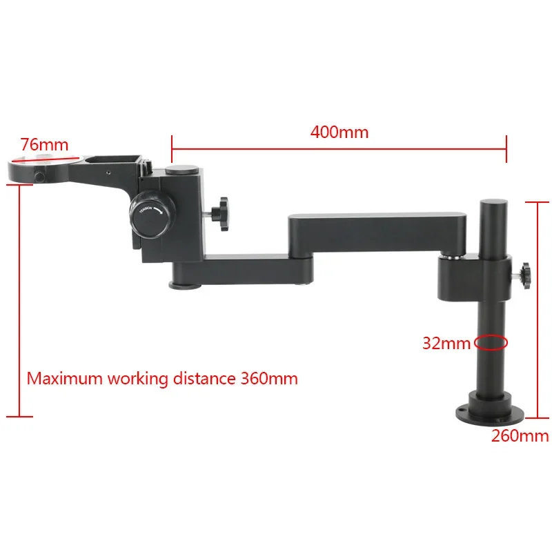 

Adjustable Rotary Articulating Folding Arm 50mm 76mm Holder Desktop Digital Microscope Stand Optional ClampBase Bracket