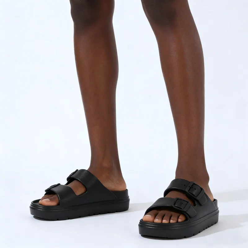 Men's High-End Thick-Soled Slippers, Women's New Summer Style Outdoor Sandals with Double Straps, Non-Slip, Breathable, Soft-Soled Beach Shoes