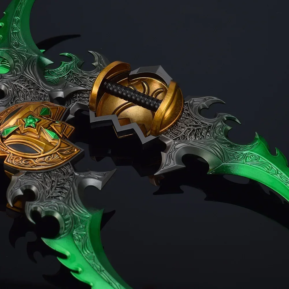29cm World of Warcraft Weapon Warglaive of Azzinoth Illidan Azeroth 29cm Metal Anime Game Uncut Weapon Model Crafts Gift Toy 5