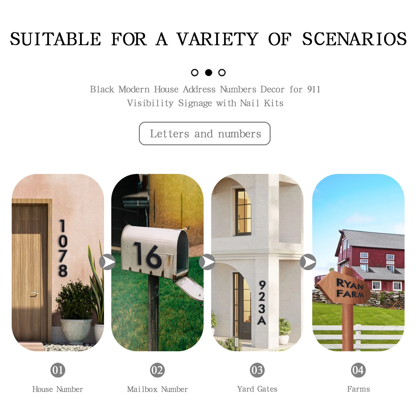 Home wall decor house numbers letters for outside mailbox office address sign metal signs plates plaques door letter number
