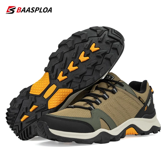 Baasploa-남성 방수 가죽 하이킹 신발, 미끄럼 방지 내마모성 야외 여행 워킹화, 패션 등산 신발, 2022