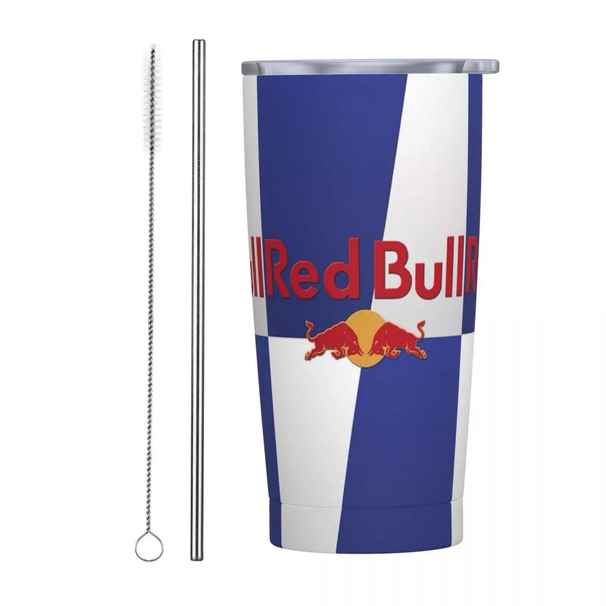 

Stainless Steel Tumbler RB Bull Thermal Mug With Straws and Lid Battle Blue Cold and Hot Car Mugs Travel Graphic Water Bottle