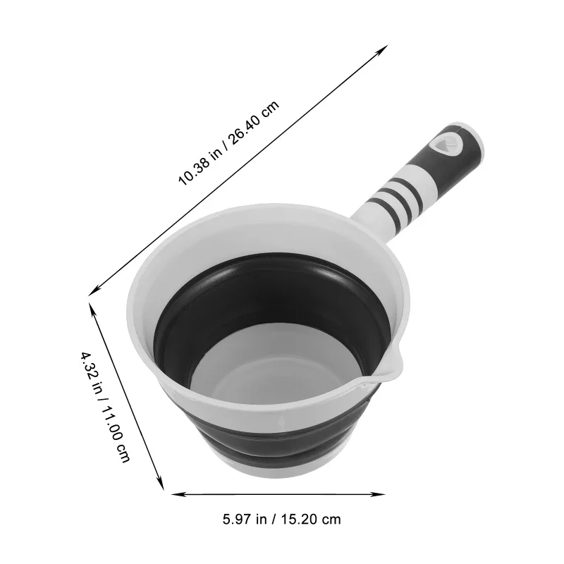 Portable Folding Water Ladle Kitchen Bathroom Bathing Hair Washing Silica fruits vegetables Water Scoop Collapsible Travel Spoon