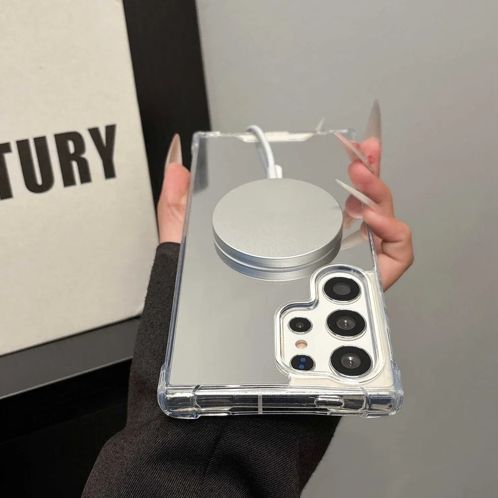 Spiegel-Make-up-Hülle für Samsung Galaxy S25, S23 Ultra, S24 FE, S22, A55, A54, A35, A15, A16, A56, A36, Airbag Bumper Slim_voghion.com