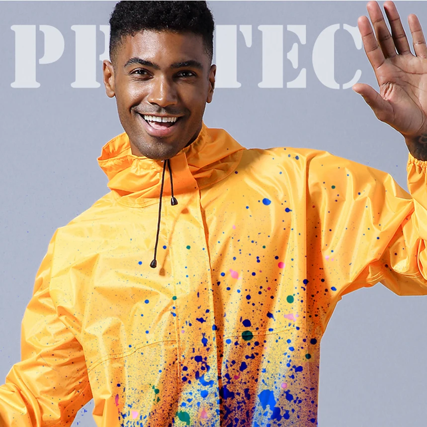 Conjoined Raincoat Motorcycle overalls Hooded Men Women Fission Rain Suit Hooded Paint Spray Unisex Workwear Safety Suits motorcycle raincoat raincoat suit bike raincoat