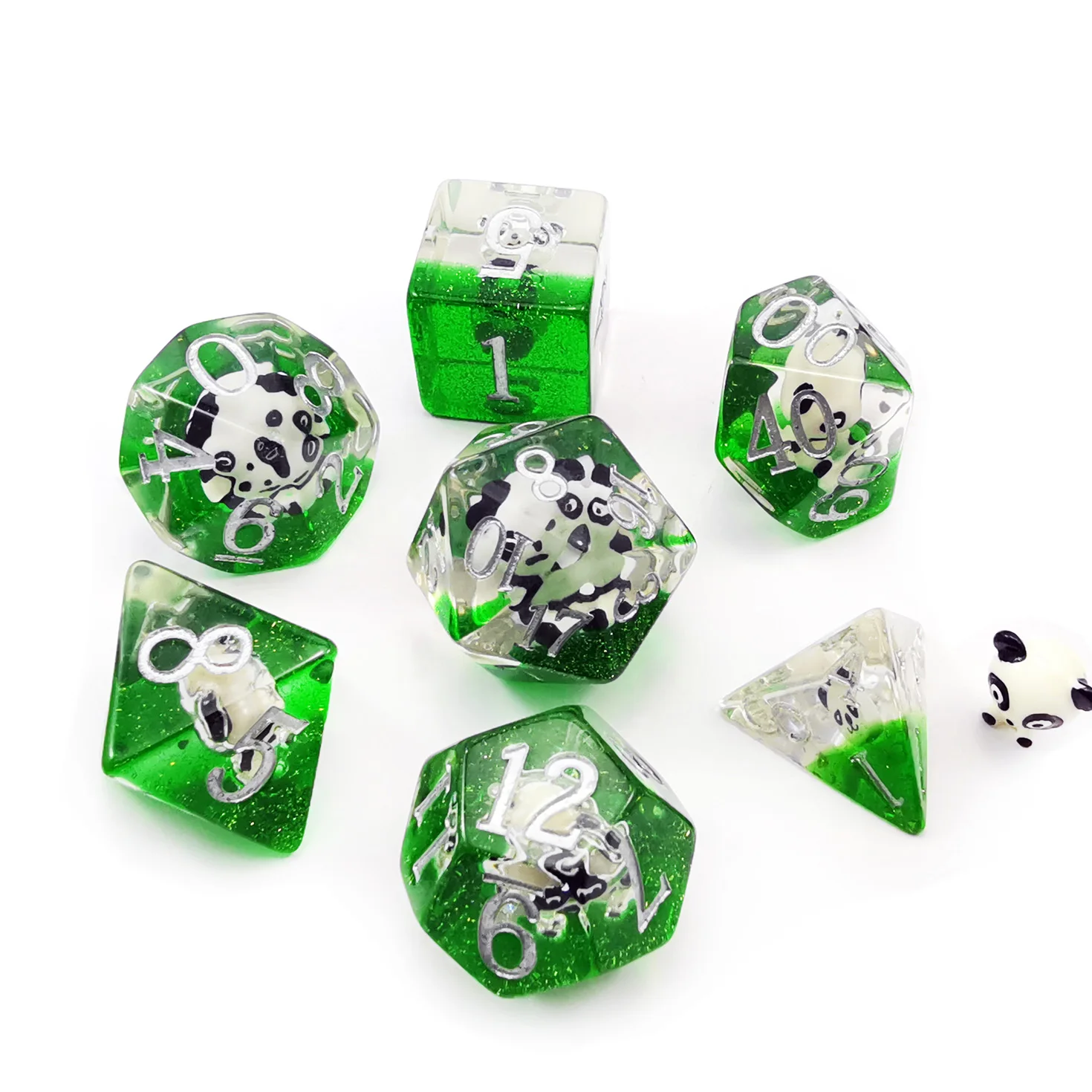 Bescon Oversized DND Animal Dice Set of Panda, Giant 7pcs Panda Polyhedral D&D Dice Set, Big Sized Dungeons and Dragons