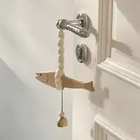 Creative Wooden Fish Car Ornament with Bell Ultra-thin Pollack Door Pendant Hangable Fish Wall Art Home Decor 2
