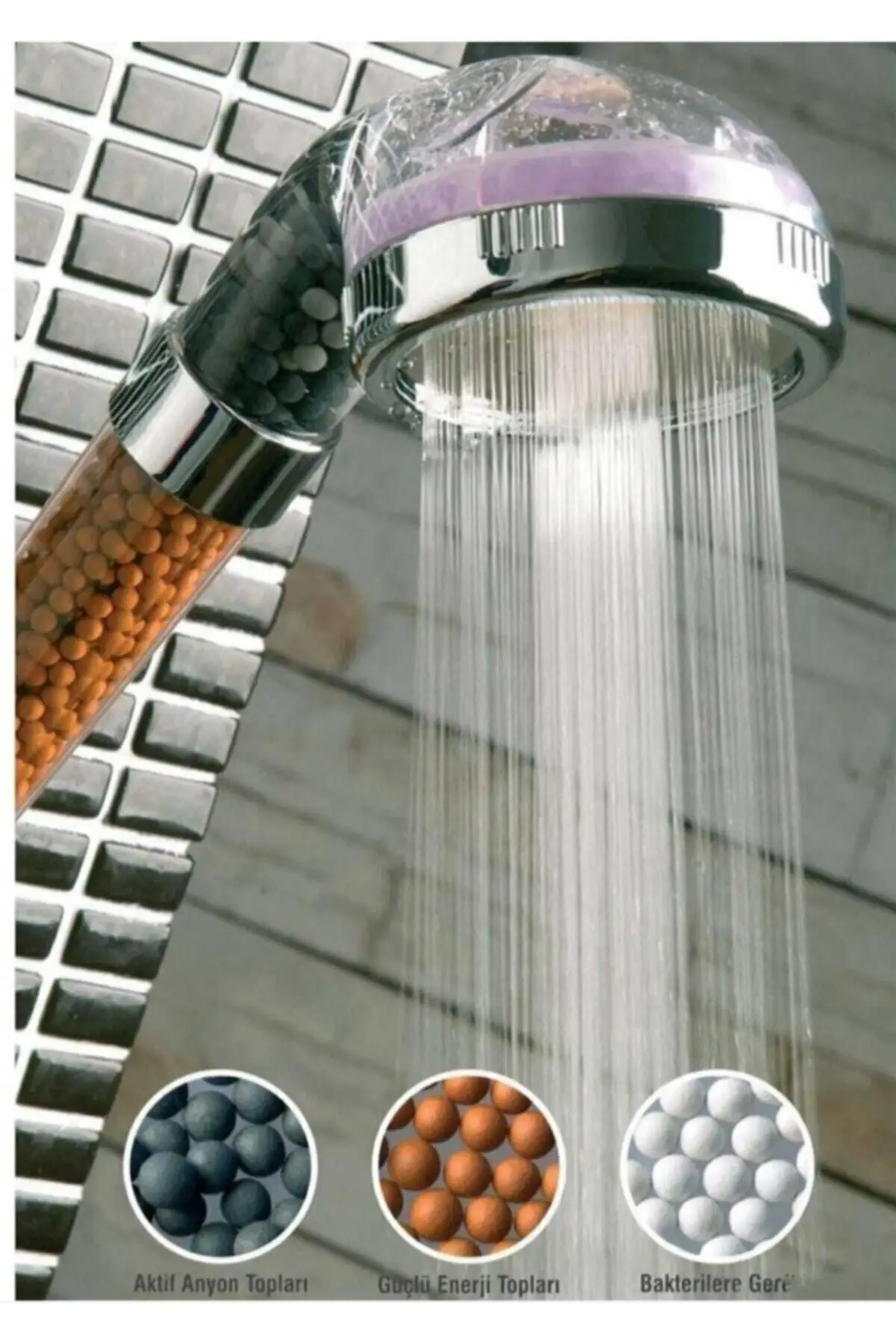 

Bath Shower Head Adjustable Showerhead Beaded Water Saving Anti Scale Shower Head Set High Pressure Water Purifier