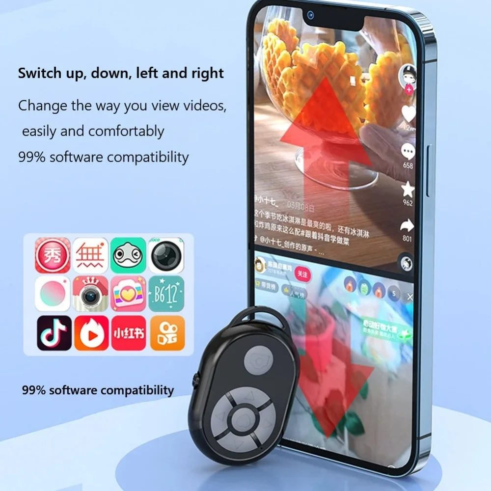 Bluetooth Remote for iPhone Xiaomi Redmi Mobile Phone Universal Remote Control Selfie Stick Camera for Live Video Turn