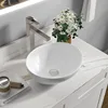 16" x 13" x 5.5" White Oval Ceramic Countertop Bathroom Vanity Vessel Sink BVS1613A-OL 3