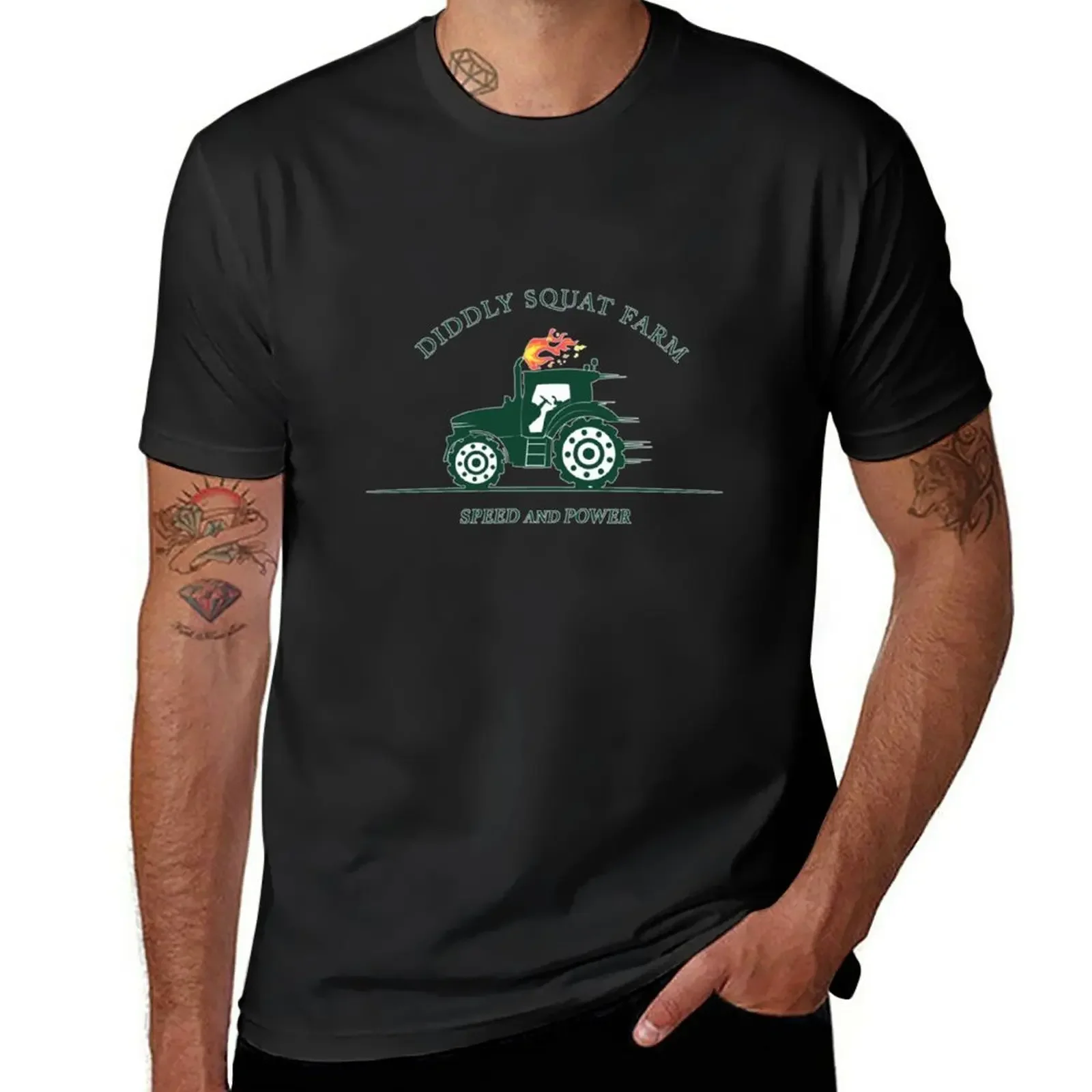 

tops custom t shirts design your own T-shirt for a boy heavy weight t shirts for men New Diddly Squat Farm Green Tractor