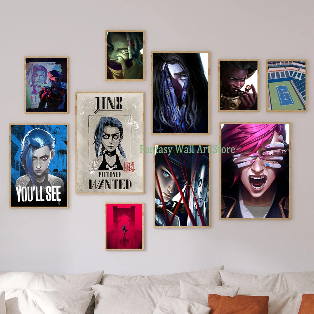 Arcane Season 2 Character Graffiti Art Canvas Poster – Aesthetic Wall Décor