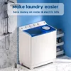 Portable Washing Machine, 40lbs Twin Tub Washer Mini Compact Laundry Machine with Drain Pump, Semi-automatic 24lbs Washer 16lbs 6