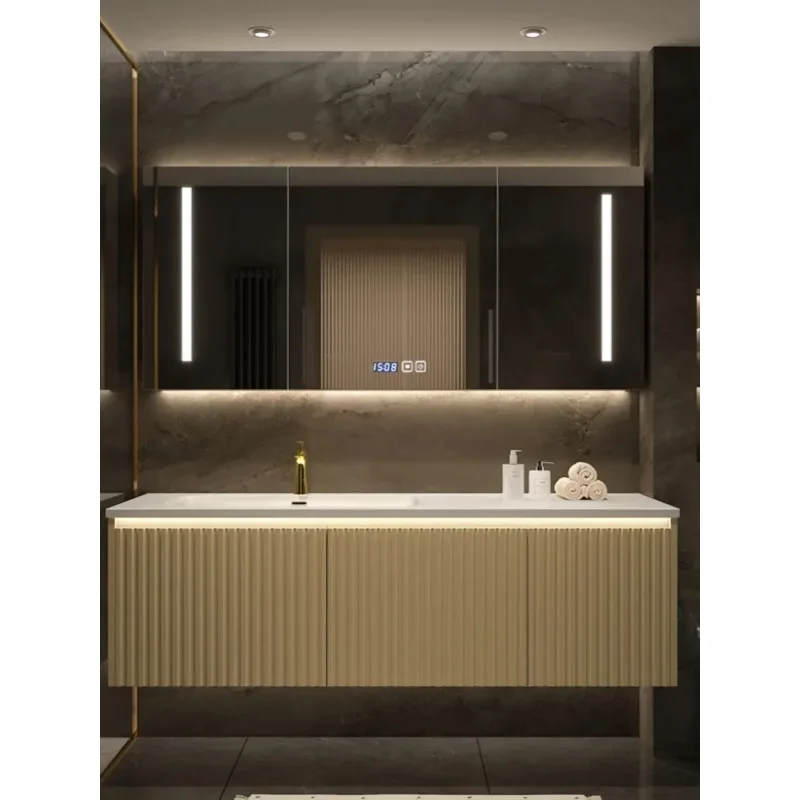 Minimalist Modern Bathroom Cabinet Combination Bathroom Intelligent Beauty Integrated Basin 90 Cm Muebles Para El Hogar