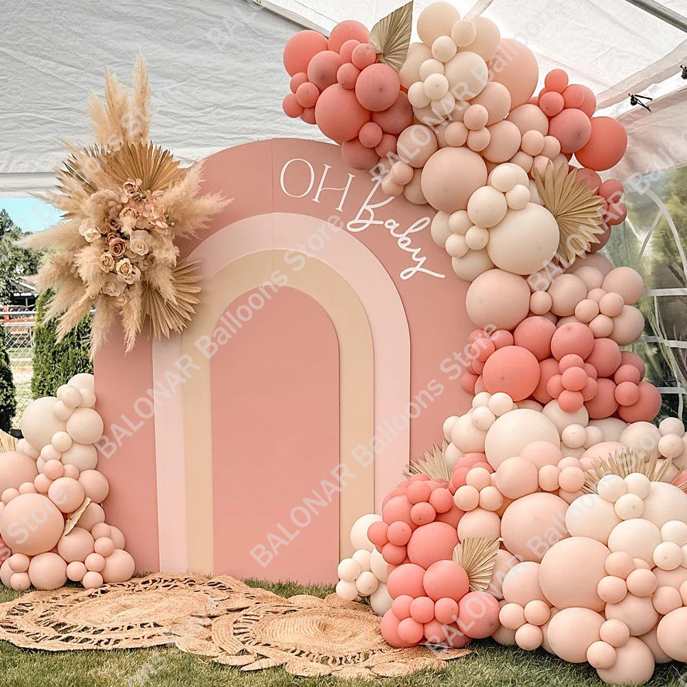 

182pcs Dusty Pink Balloon Garland Arch Kit Bean Paste Retro Pink Balloons Boho Wedding Birthday Party Baby Shower Decor Globos