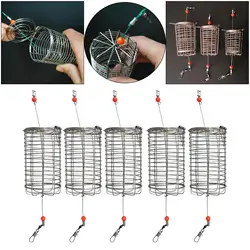 Set of 5 Durable Fishing Feeder Cages (S)