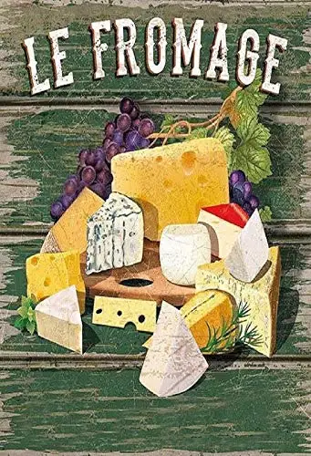 

nobrand The French Cheese Theme Tin Sign Bar Tin Sign Restaurant Bar Kitchen Wall Decor Metal Tin Sign 8x12 Inchens