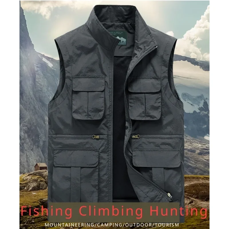 Plus Sleeveless Windbreaker Embroidered Size Outerwear Men's Vest Camping Hunting MAN Waterproof Luxury Clothing Motorcyclist