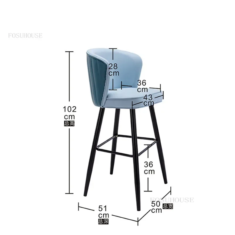 Modern Metal Bar Chairs for kitchen Bar Furniture Nordic Designer Personality Creative Dining Room High Chair y