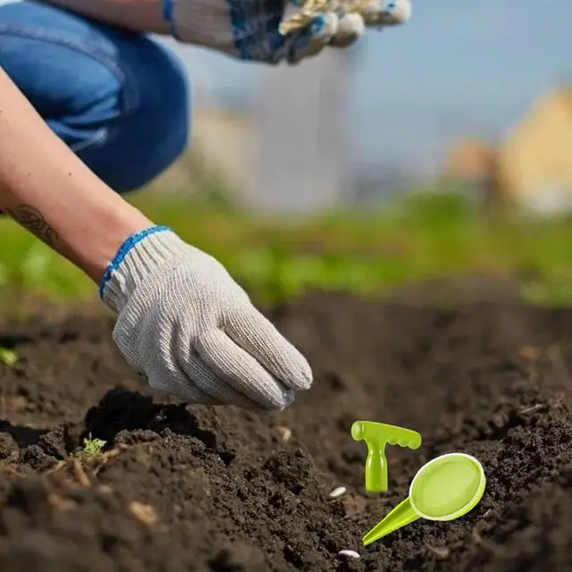 Vetőmag Ültetvény Szerszám Adagoló Készlet Kézi Állítható Kerti Vetőgép Ültetvénykészlet 5 Tárcsázott Kert - Image 5