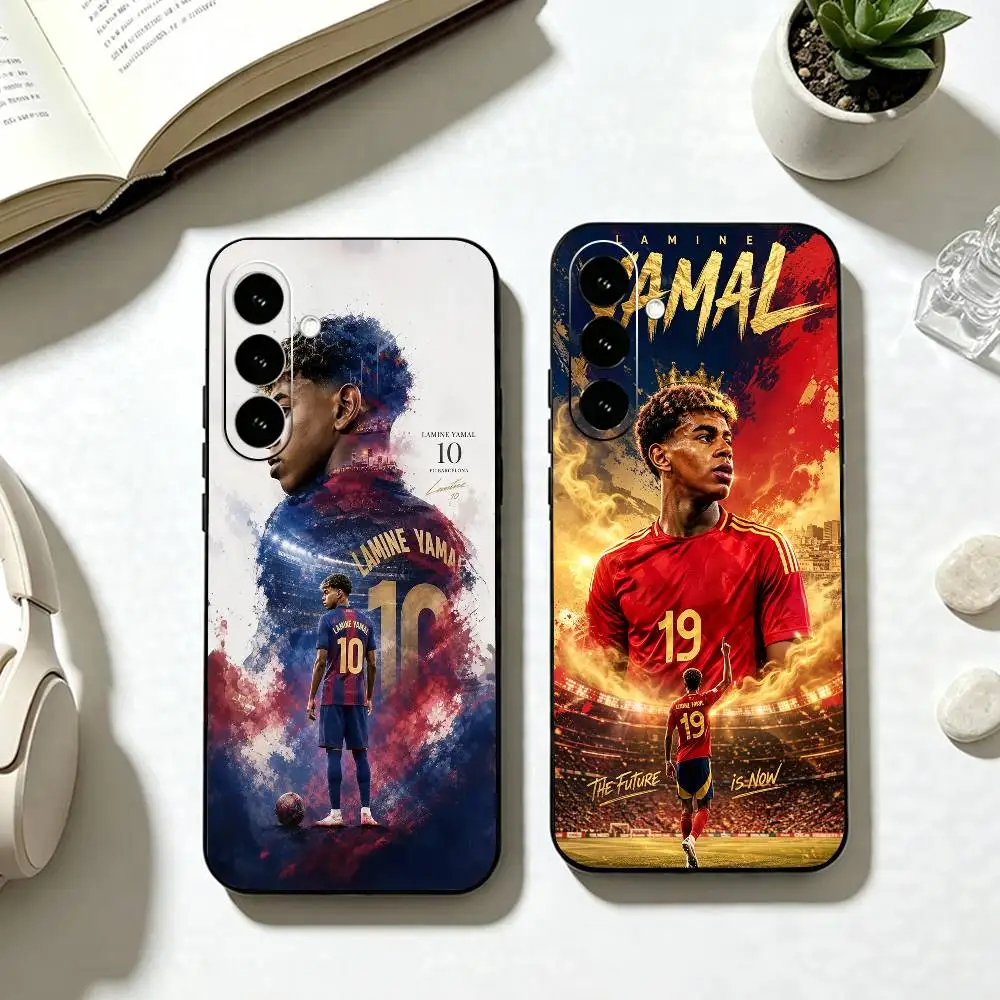 Lamine Yamal Football Star Black Silicone Phone Case
