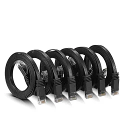 Premium Flat CAT6 Ethernet Cable - Multiple Lengths & Colors Available - 0.5m (Black)