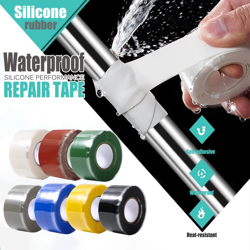 Durable Waterproof Self-Fusing Silicone Repair Tape - High Temperature Resistant and Leak-Proof Seal