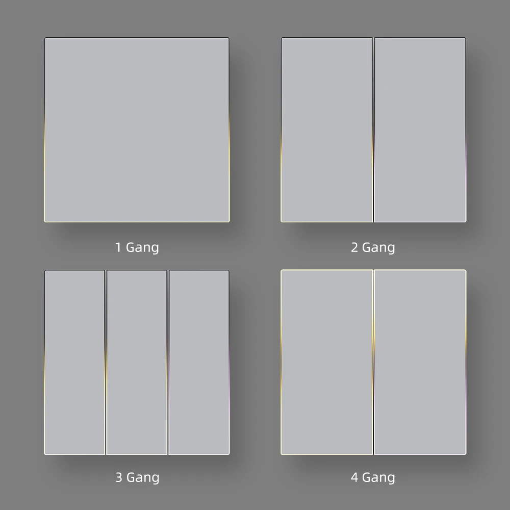 WiFi Tuya EU Smart Light Switch with Ambient Light,1/2/3/4 Gang Button Light Swi