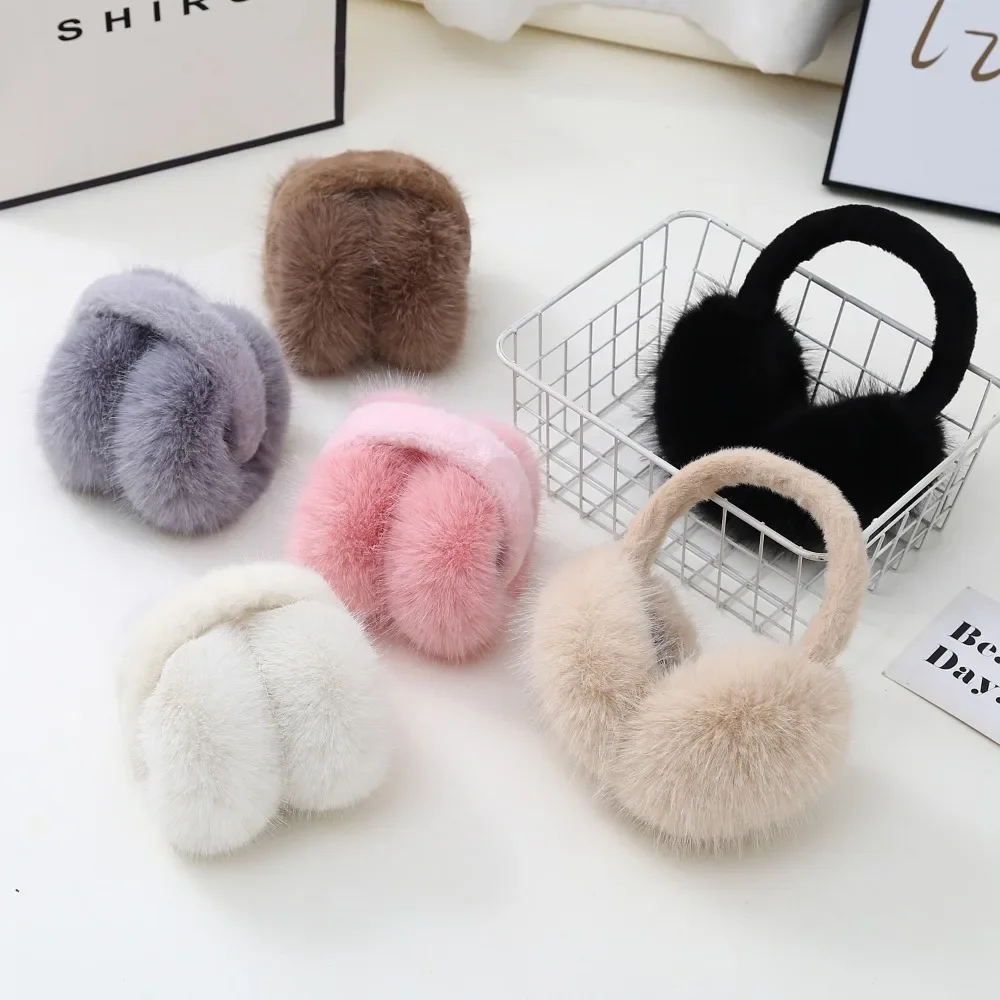 Real Fox Fur Soft Plush Ear Warmer Female Winter Warm Ear Muffs Men Scalable Korean Ears Cover warm earmuffs,fur earmuffs