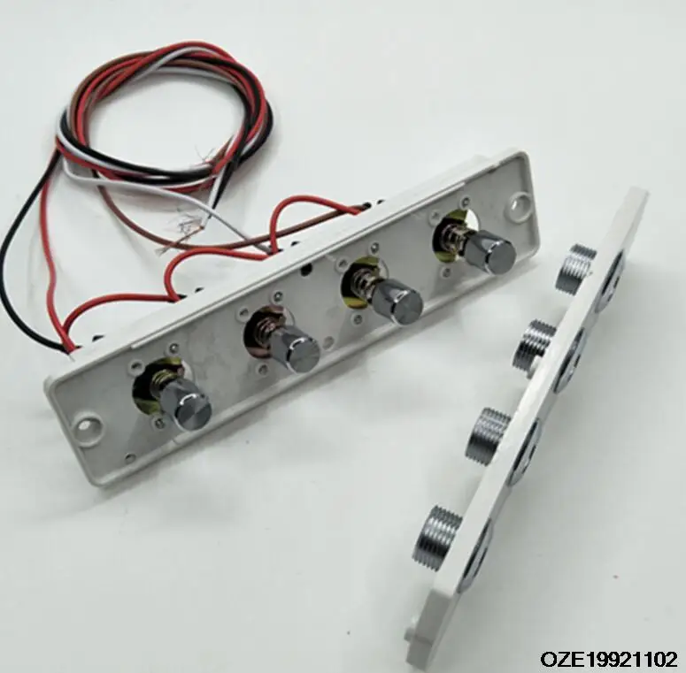Interruptor da placa chave para a capa do intervalo com escudo, tipo Piano, 4 botões, 250V AC