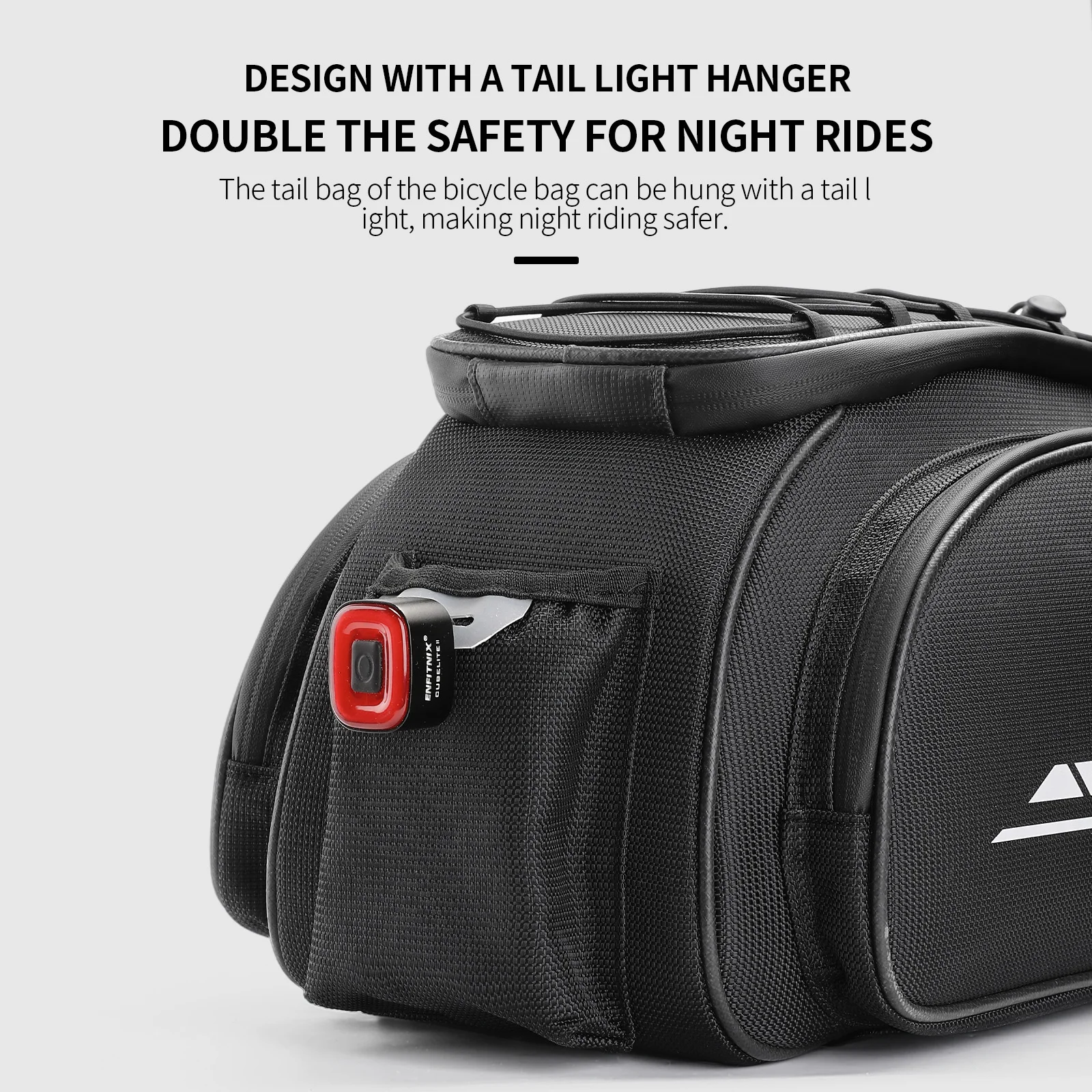 TOSUOD Fahrrad-Gepäckträgertasche hinten, wasserdicht, für den Außenbereich, 13 l, großes Fassungsvermögen, Mountainbike-Tasche, Fahrradzubehör – Detail 14