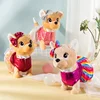 Electronic Plush Dog Toy Robot Puppy Walk Bark Sing Songs Music Animal Leash Controled Electric Pet For Kids Birthday Gift 2