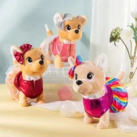 Electronic Plush Dog Toy Robot Puppy Walk Bark Sing Songs Music Animal Leash Controled Electric Pet For Kids Birthday Gift 2