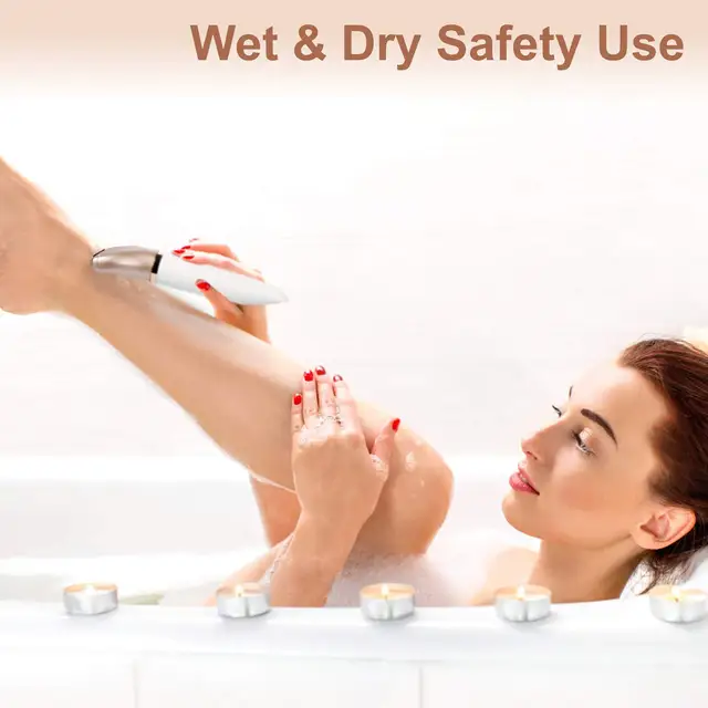 Epilatore per il viso elettrico multifunzionale 2 in 1 Epilatore per donna Impermeabile Zona bikini bagnato e asciutto Parte del sesso Trimmer sensibile femminile 6