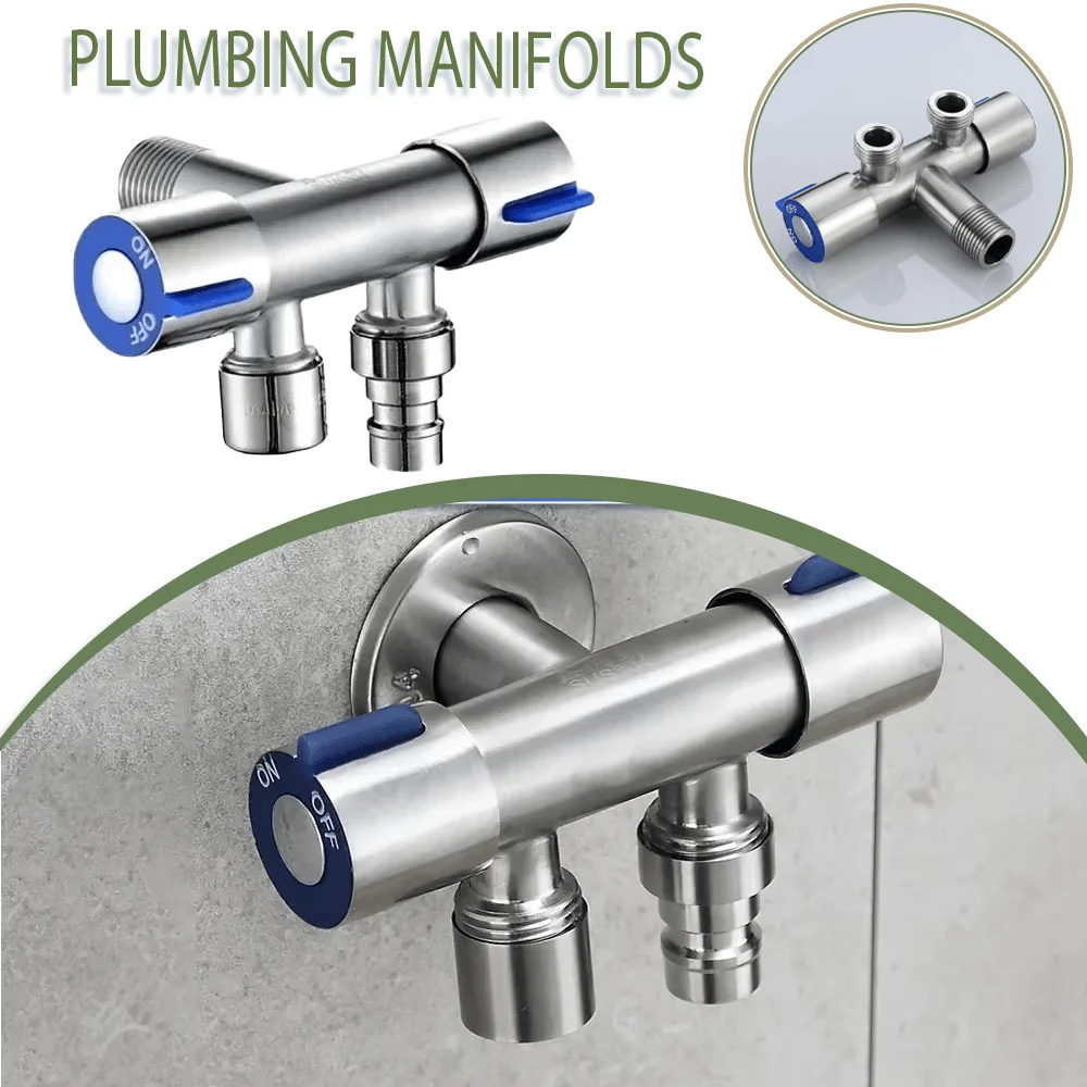 Home Bathroom Plumbing Faucet Divider 304 Stainless Steel Triangle Valve One in Two Toilet Double Switch Double Outlet