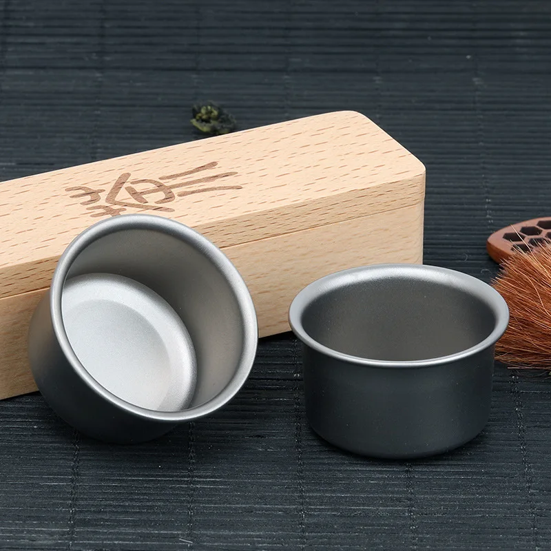 Lixada Leakproof Titanium Flask with Cup Set 200ML/260ML for Outdoor Camping Travel Picnic