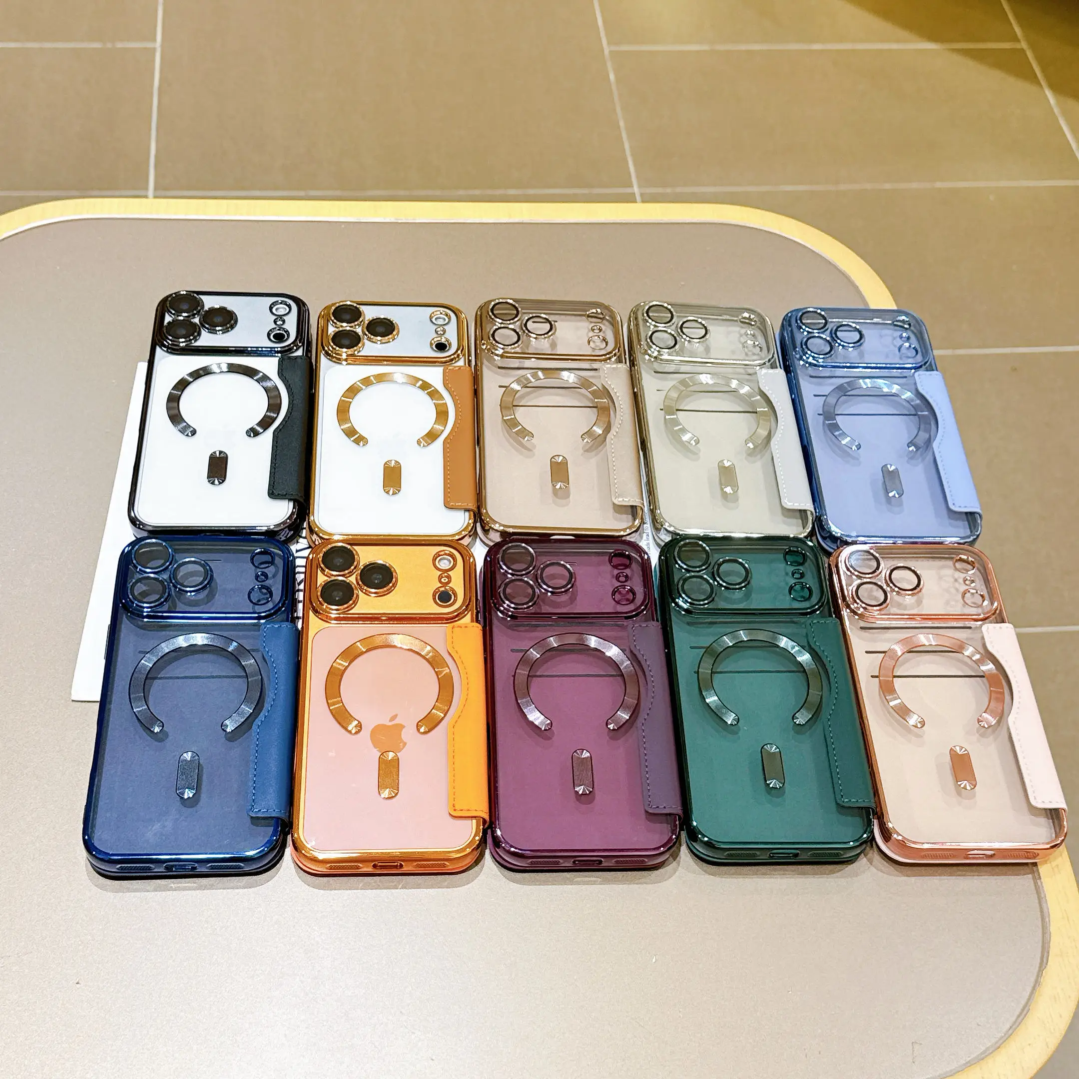 Elegant PU Leather Flip Wallet Phone Case with Card Slots and Magnetic Closure