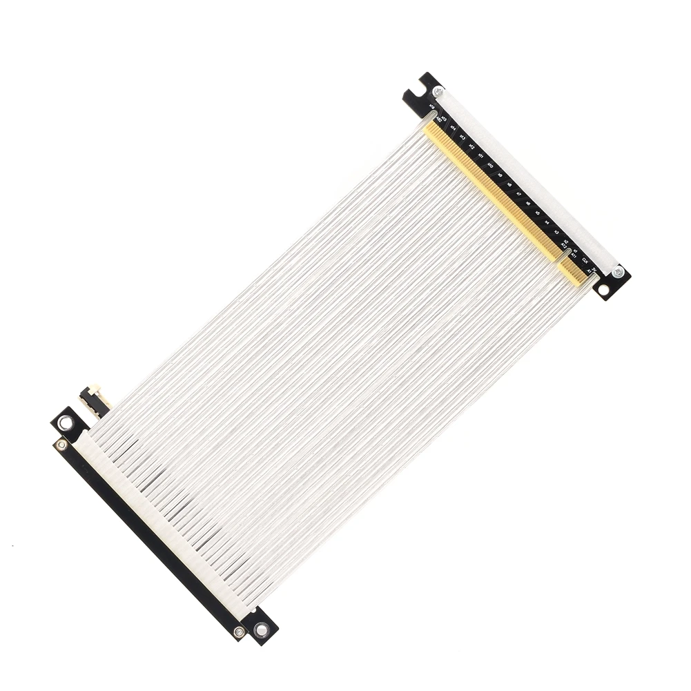 Cabo de Extensão Dupla para Placa Gráfica Reversa Pci-e X16 4.0 Velocidade Máxima Estável Compatível com Chassi Itx a4 Preto Branco R33uf-tu - Imagem 3