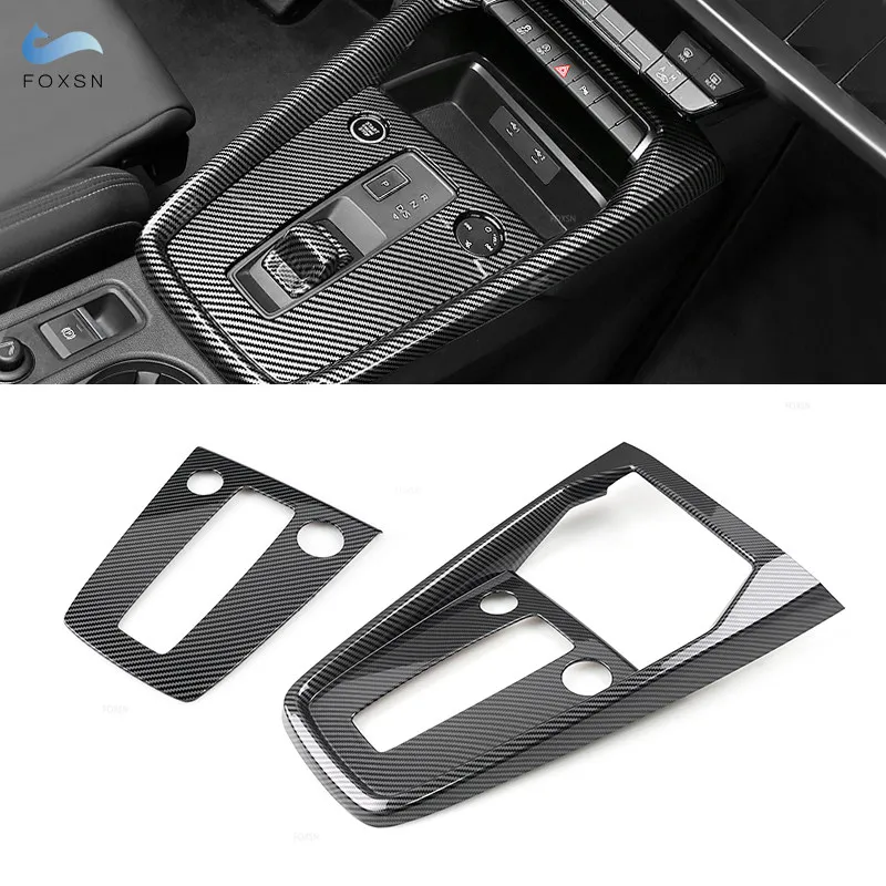 LHD For Audi A3 8Y 2019 2020 2021 Car Carbon Fiber Texture Center Console Gear Shift Cover Panel Frame Protective Trim