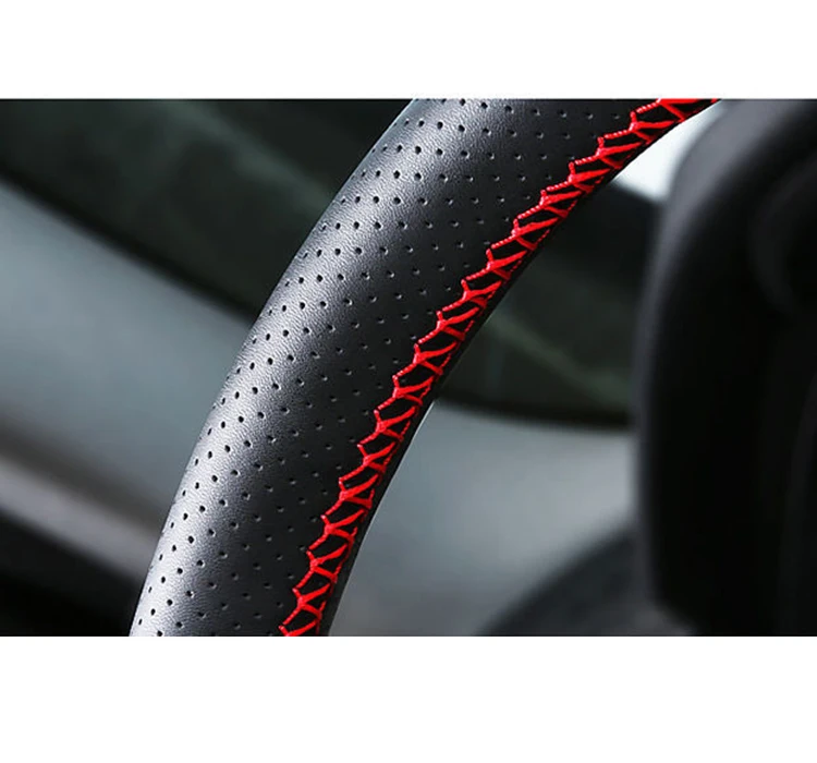 Rutschfester Auto-Lenkradbezug aus weichem Kunstleder, 38 cm Lenkrad mit Nadeln und Faden, Auto-Innenzubehör – Detail 12