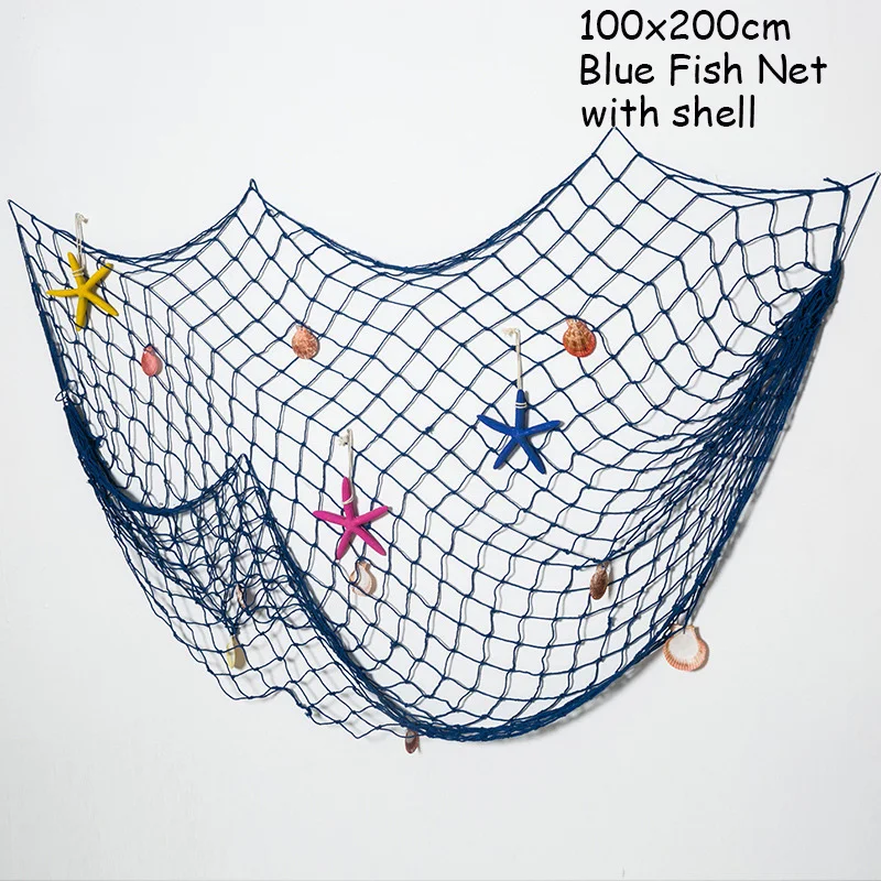 100*200CM Fishing Net The Mediterranean Under Sea Theme Wall