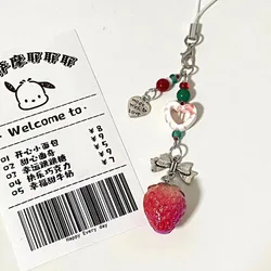 Whimsical Strawberry Charm Lanyard and Keyring Accessory - Other (A)