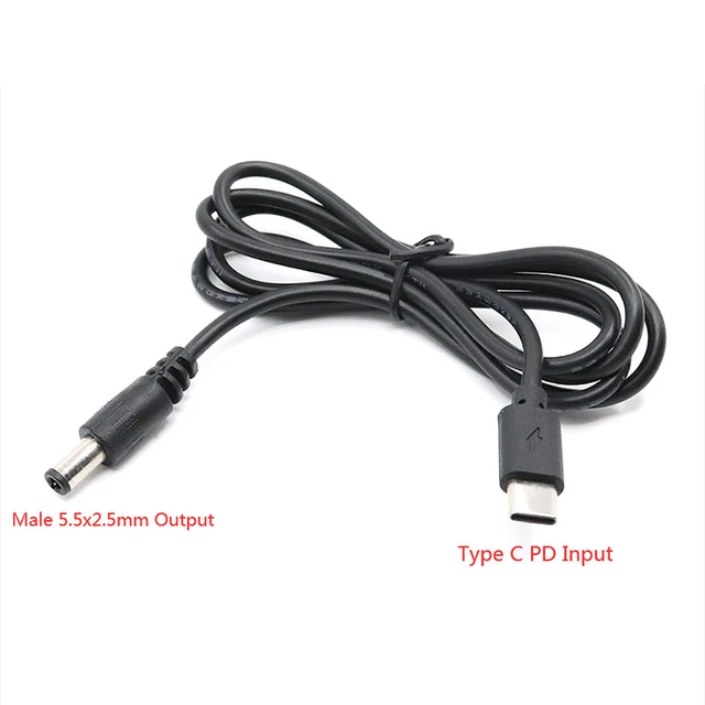 Usb C/type C Pd To 12v 5.5x2.1mm Power Supply Cable For Wifi