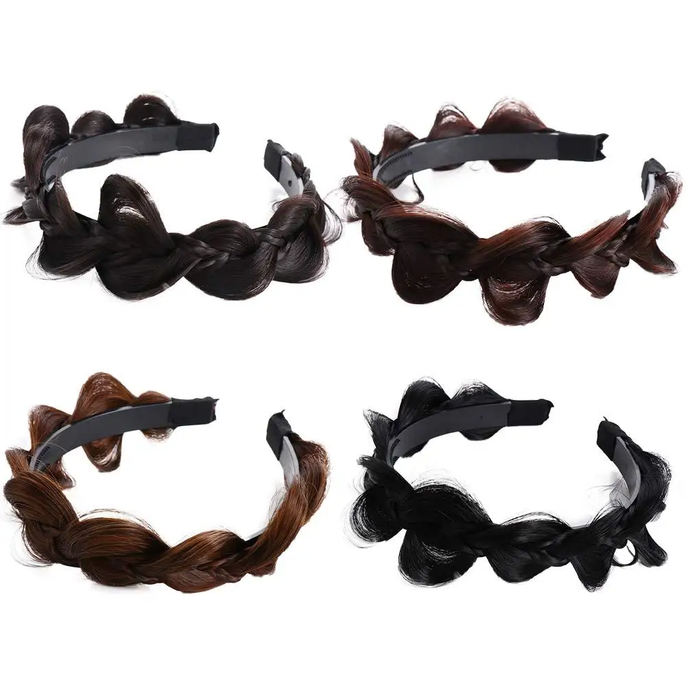 

Cute Twist Braided Wide-brimmed Wash Face Headband Non-slip Wig Headband Wide Hair Hoop Female Hairbands Korean Style Headwear