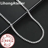 Nouveau collier en argent Sterling 925, collier de Tennis en Zircon Aaa de 6mm, adapté aux femmes et aux hommes, bijoux cadeau 3