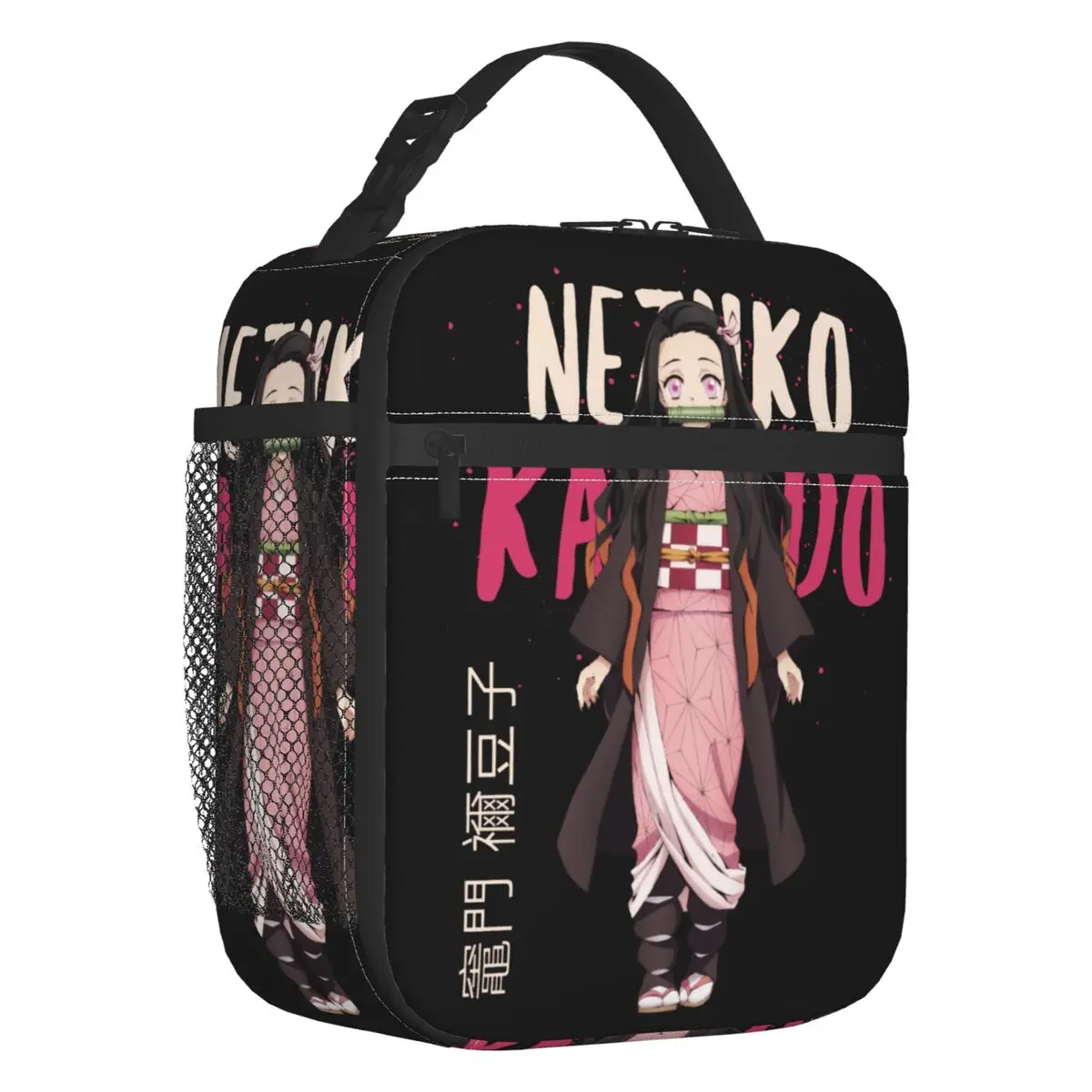 

Nezuko Kamado Demon Slayer Insulated Lunch Bags Women Kimetsu no Yaiba Portable Cooler Thermal Food Lunch Box Work School Travel